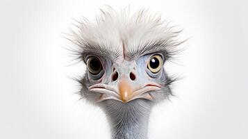 Minimalist Ostrich Illustration on a white background photo