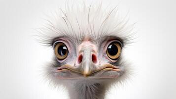 Ostrich Bird on a white background photo