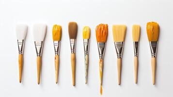 Minimalist Paintbrushes on a white background photo