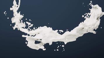 Flowing fluid with splashing shape background, 3d rendering. video