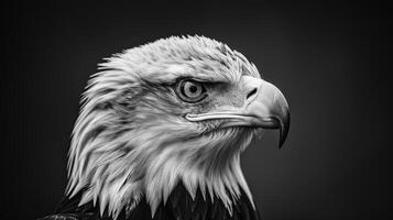 Bald Eagle Portrait in Black and White photo