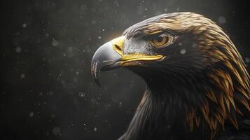 Close Up Portrait of Golden Eagle With Beak Open photo