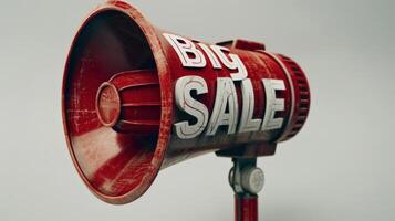 Attention-Grabbing Megaphone Announcing Big Sale At Vibrant Marketplace Midday. photo