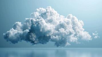 Fluffy White Clouds Floating Against A Bright Blue Sky During A Sunny Day. photo