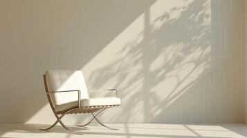 Elegant Modern Chair Displayed Against a Minimalist White Background in a Contemporary Setting. photo