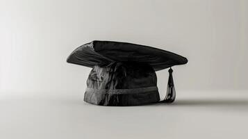 Celebrating Achievement With a Classic Black Graduation Cap at a Summer Ceremony. photo