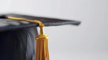Celebrating Academic Achievement With a Close-Up View of a Graduation Cap and Tassel. photo