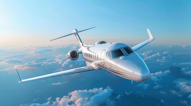 pulcro privado chorro altísimo mediante claro azul cielo en un brillante soleado día. foto