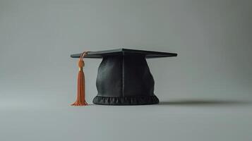 Celebrating Academic Achievement With A Traditional Graduation Cap During Spring Ceremony. photo