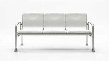 Modern Stainless Steel Bench in Minimalist Design for Public Spaces and Waiting Areas. photo
