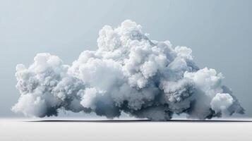 Fluffy White Clouds Accumulate in the Sky Overhead on a Bright Day. photo