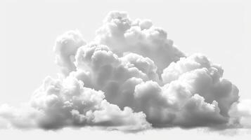 Fluffy White Clouds Hovering Against A Bright Sky in Midday Sunshine. photo