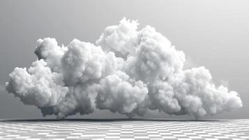 Fluffy White Clouds Forming a Dramatic Sky Over an Open Landscape in Late Afternoon Light. photo
