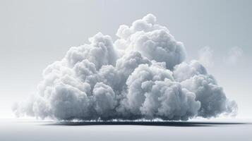 Fluffy White Clouds Floating in a Clear Sky During a Bright Daylight Scene. photo