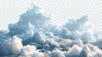 Majestic White Clouds Billowing High Above the Earth in Bright Daylight Sky. photo