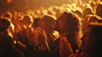 Energetic Crowd Celebrating at an Intimate Music Concert During a Vibrant Evening in the Heart of the City photo