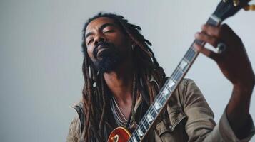 Captivating Guitar Performance by Talented Musician in an Intimate Indoor Setting photo