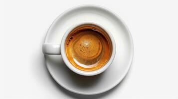 Morning Ritual of Savoring Dark Espresso in a Minimalist Cafe Setting photo