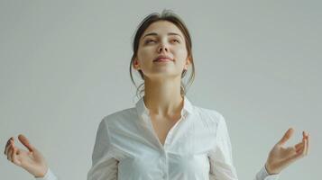 A Serene Moment of Meditation in a Minimalist Room Amid Soft Natural Light photo