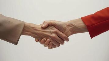 Meaningful Handshake Between Two Individuals Signifying Mutual Agreement and Collaboration photo