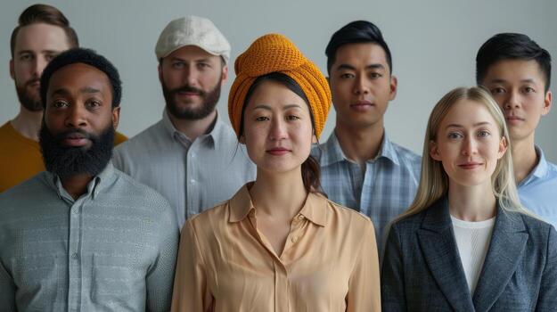 Diverse Group of Individuals Collaborating in a Creative Workspace During Daylight Hours photo