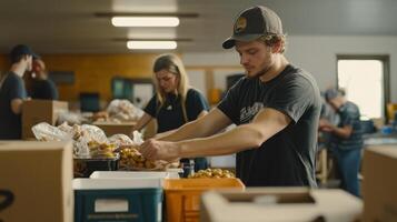 Dedicated volunteers assemble nutritious meals for those in need photo