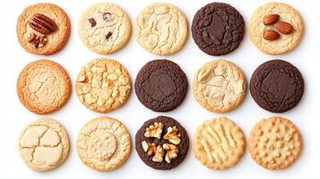 Assorted Homemade Cookies Displayed on a White Plate Ready for Tasting and Enjoying photo
