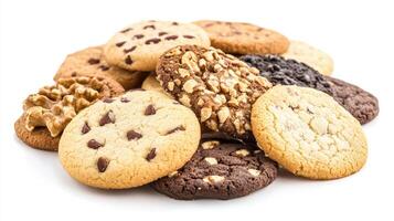 Assorted Homemade Cookies Displayed On A White Surface Ready For Enjoyment At A Cozy Gathering photo