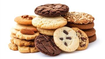 A Delicious Array of Homemade Cookies Displayed On a White Surface photo