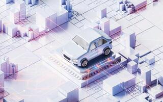 Realistic 3D style automobile car, 3d rendering. photo