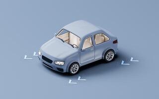 Realistic automobile car with automatic drive concept, 3d rendering. photo