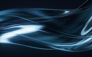 Dark transparent glass curves background, 3d rendering. photo