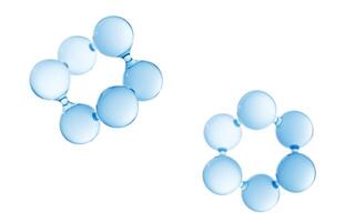 Transparent biological molecule, 3d rendering. photo