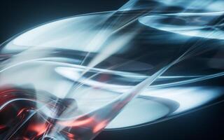 Dark transparent glass curves background, 3d rendering. photo