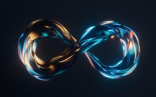 Flowing mobius belt glass geometry, 3d rendering. photo