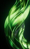 Dark transparent glass curves background, 3d rendering. photo