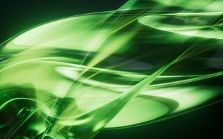 Dark transparent glass curves background, 3d rendering. photo