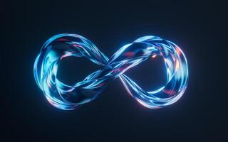 Flowing mobius belt glass geometry, 3d rendering. photo