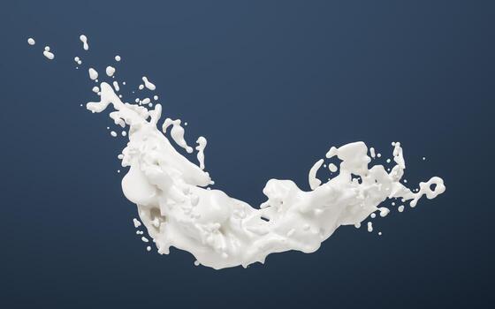 Flowing fluid with splashing shape background, 3d rendering. photo