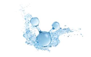 Molecule and flowing water liquid background, 3d rendering. photo