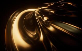 Dark transparent glass curves background, 3d rendering. photo