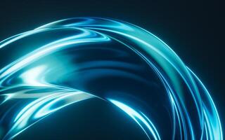 Dark transparent glass curves background, 3d rendering. photo