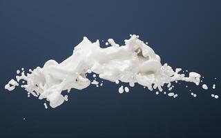 Flowing fluid with splashing shape background, 3d rendering. photo