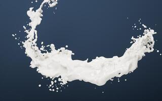Flowing fluid with splashing shape background, 3d rendering. photo