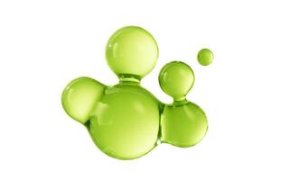 Transparent green bubbles elements, 3d rendering. photo