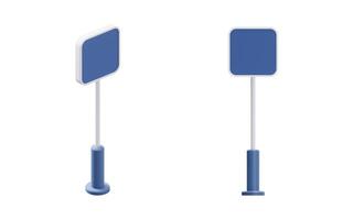Blank blue signpost, 3d rendering. photo