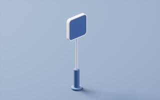 Blank blue signpost, 3d rendering. photo