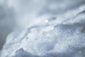 Fresh snow surface in sunny winter day. photo