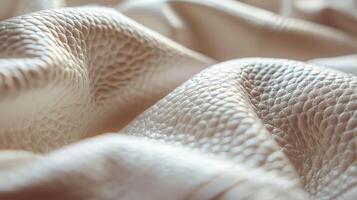 Textured White Leather Material Close-Up Captured in Natural Light photo