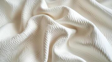 Textured White Leather Material Draped Elegantly on a Surface photo